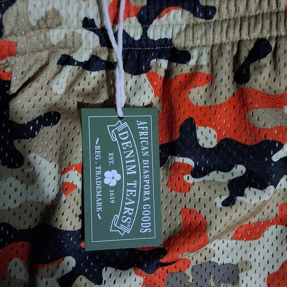 Denim Tears Camo Cotton Wreath Mesh Shorts Brown XL - Picture 3 of 3